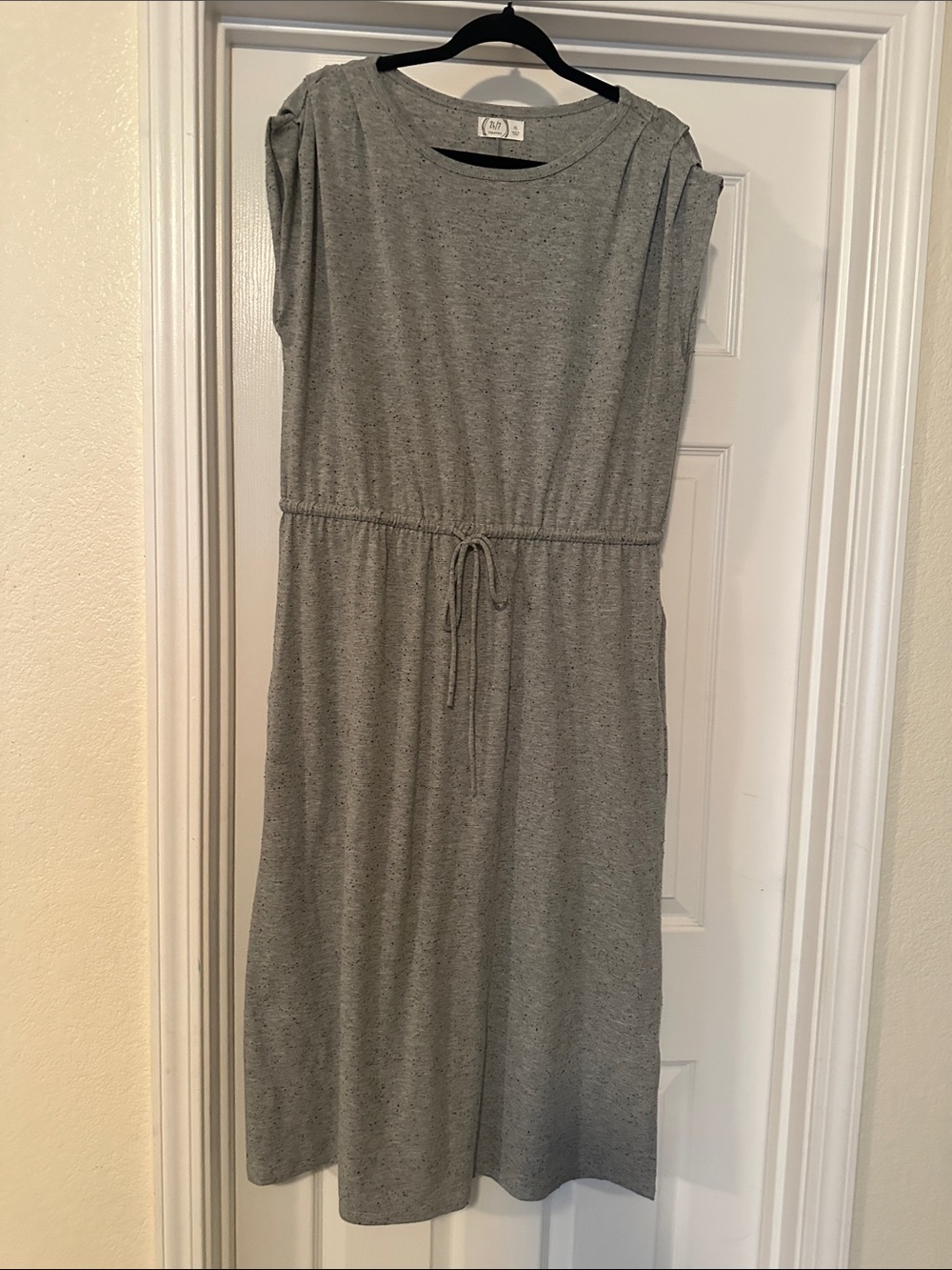 Maurices Heather Gray Drawstring Waist Midi Dress